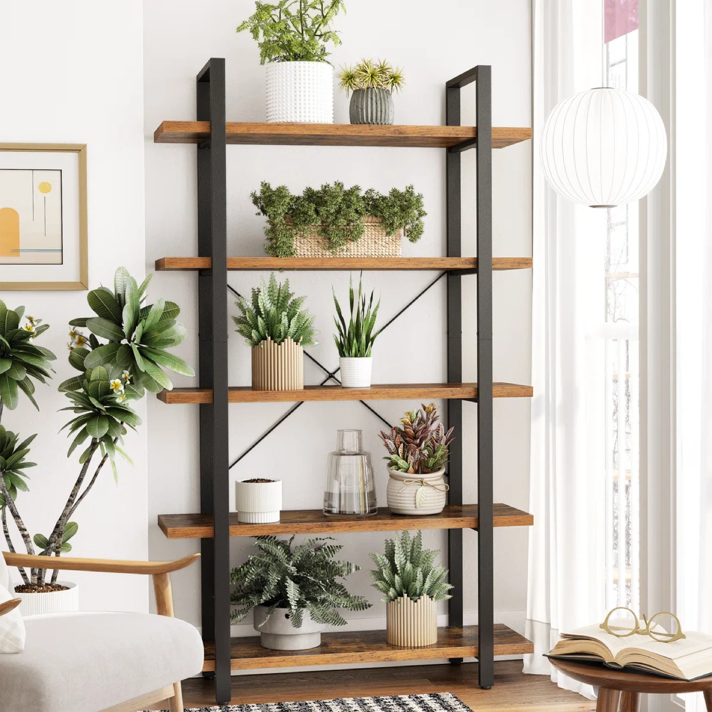 Large Book Shelf. Steel Frame. Great Condition