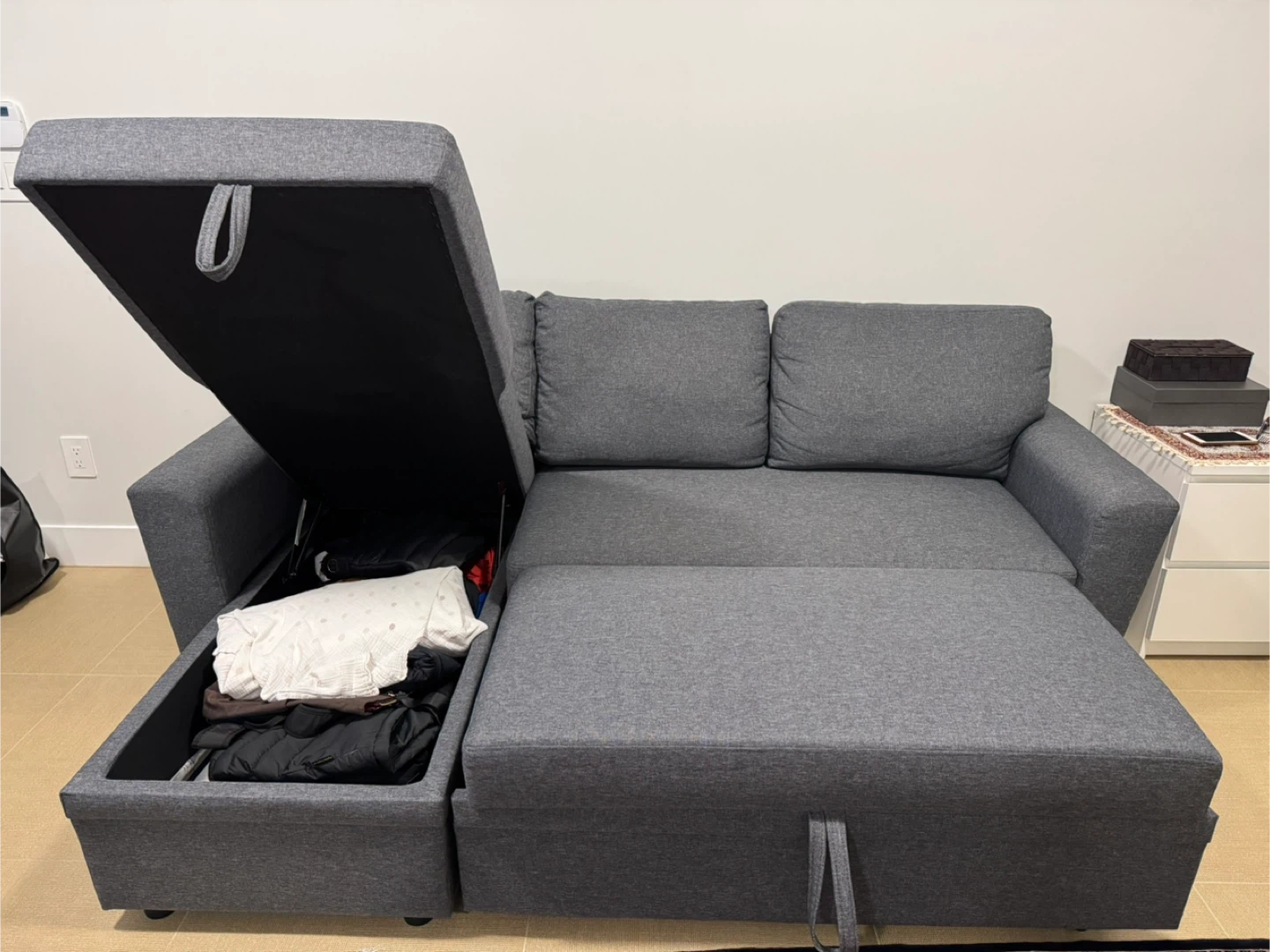 Grey Sectional Sofa with Storage - photo 4