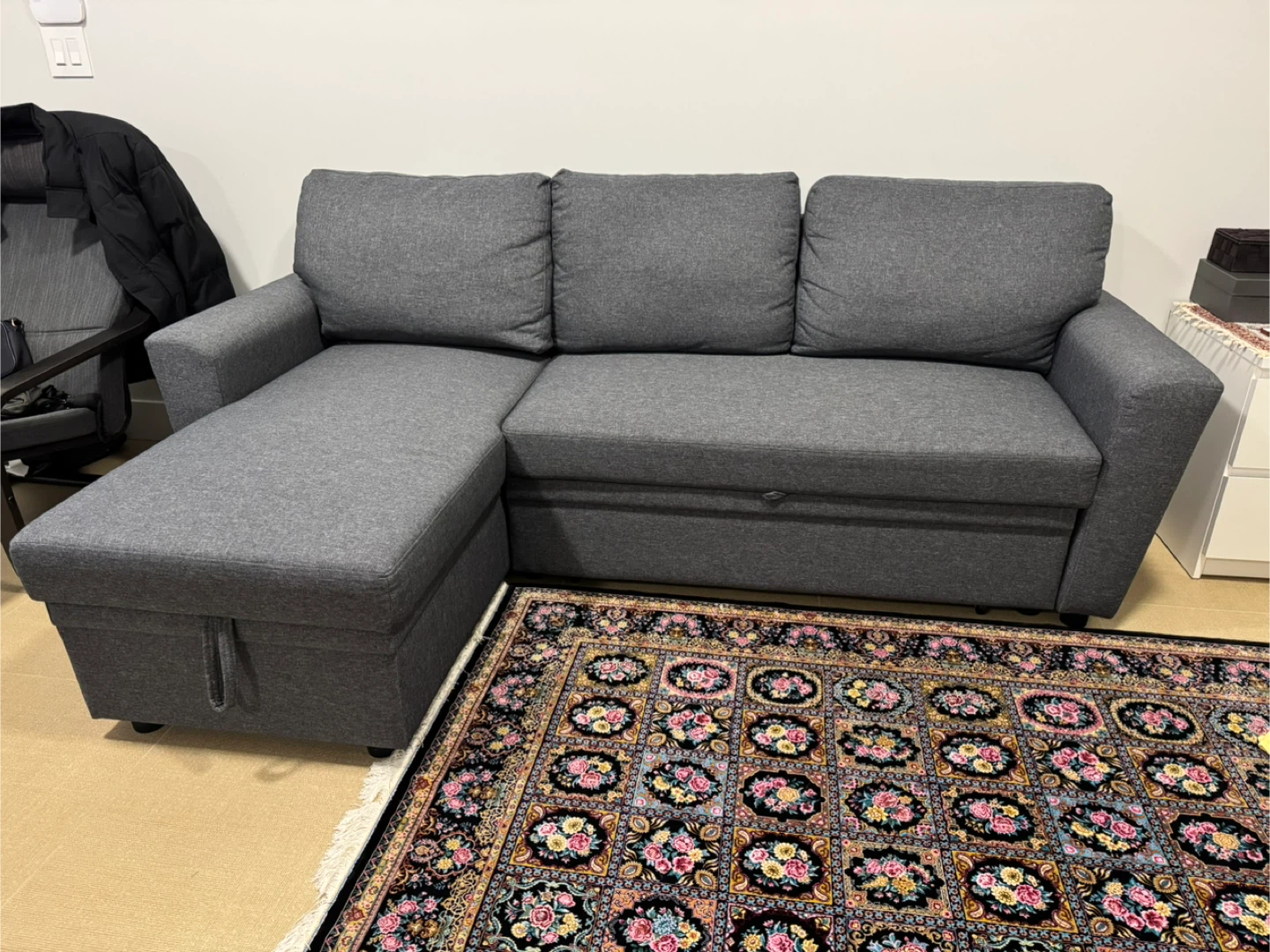 Grey Sectional Sofa with Storage