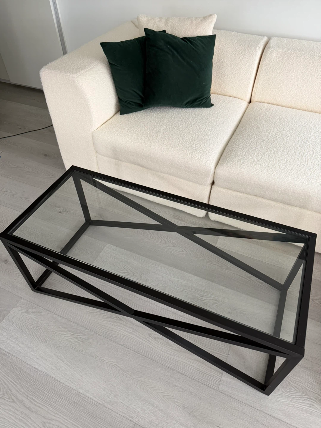 Modern Black Metal and Glass Coffee Table - photo 2