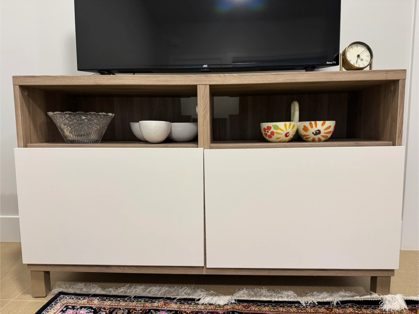 Two-Door TV Stand with Oak Finish - photo 2