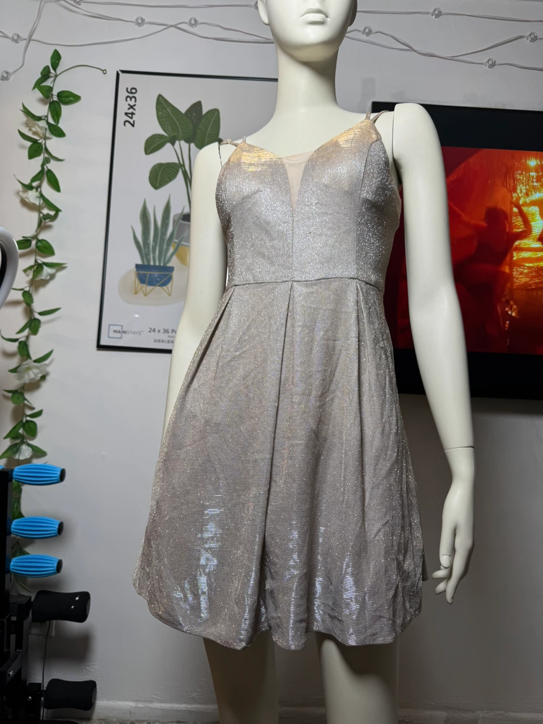 Sparkly Spaghetti Strap Mini Dress - photo 3