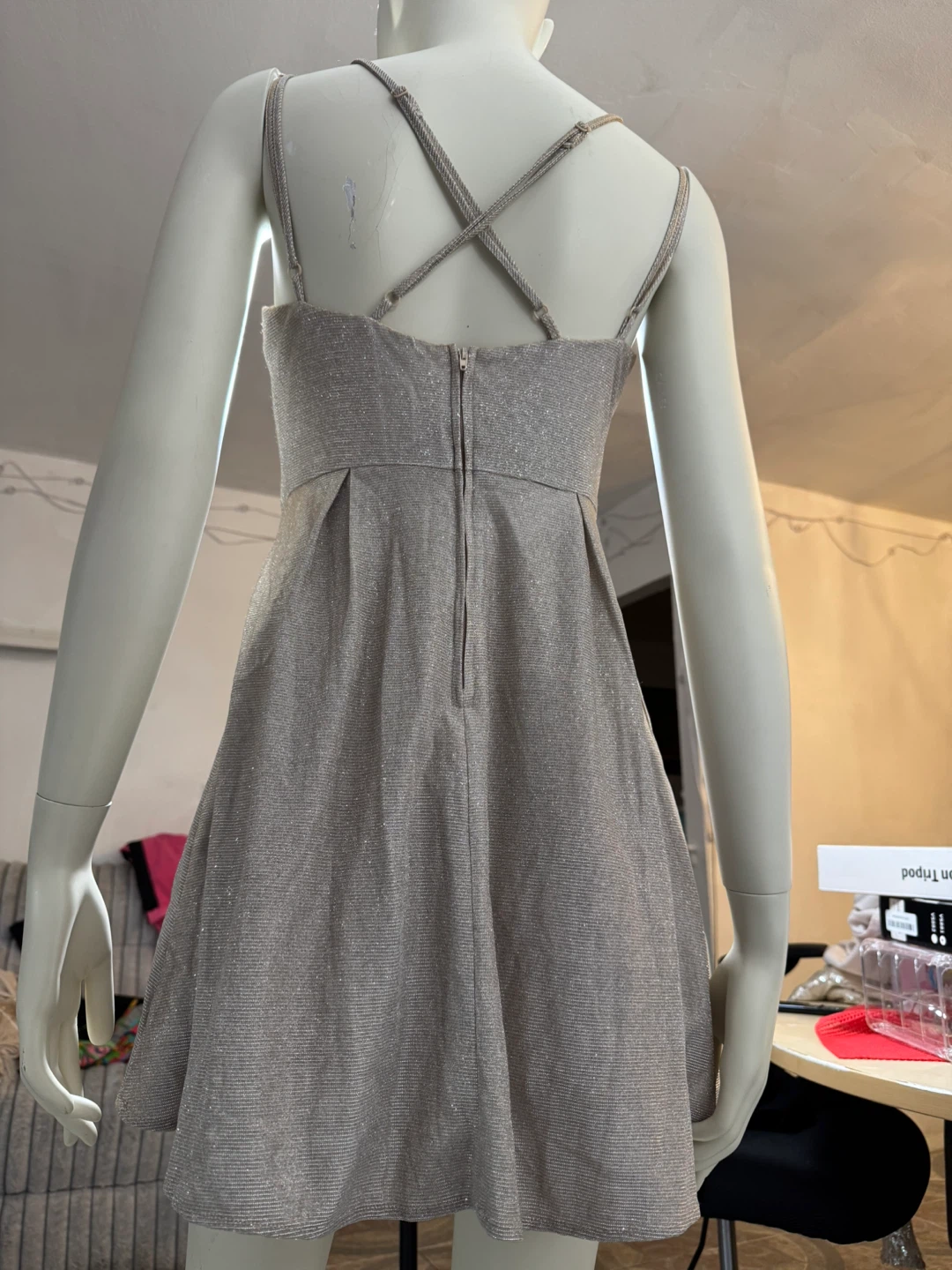 Sparkly Spaghetti Strap Mini Dress - photo 2