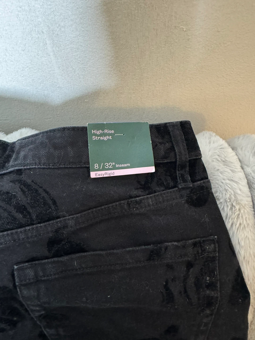 Wild Fable High-Rise Straight Black Floral Jeans Size 8/32 - photo 4