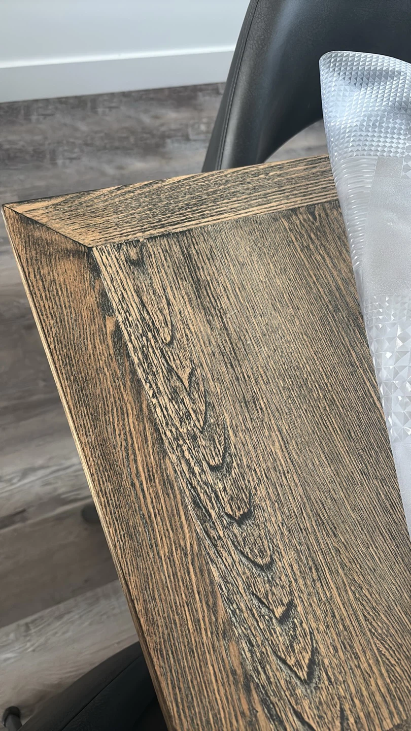 $300 Rustic Wood Dining Table with Black Legs