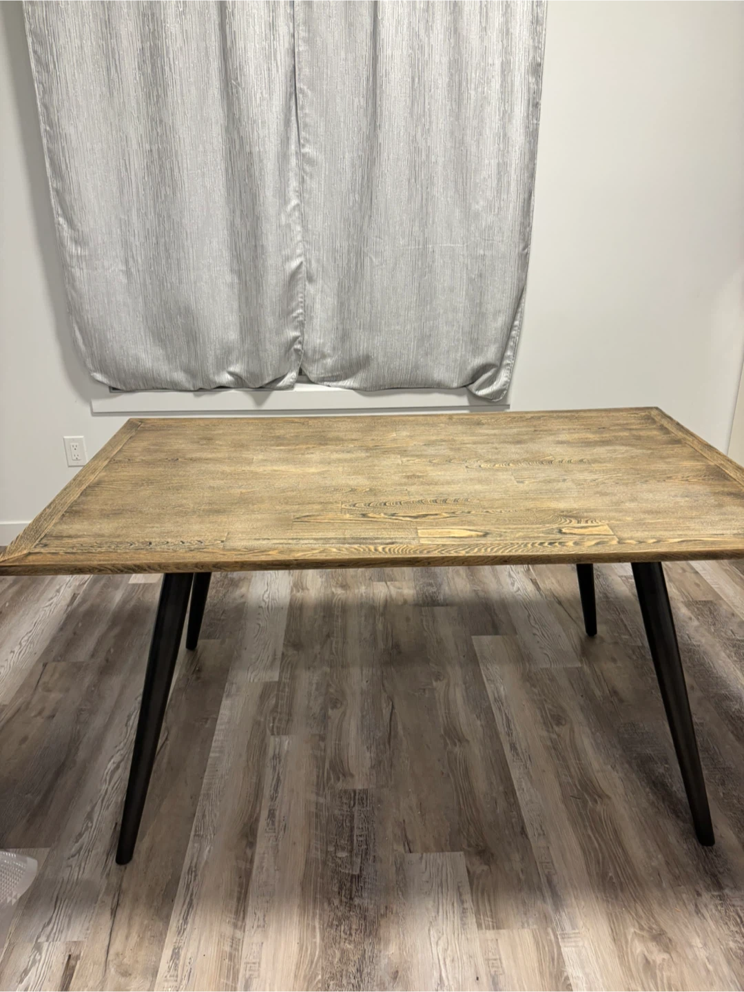 $300 Rustic Wood Dining Table with Black Legs - photo 2