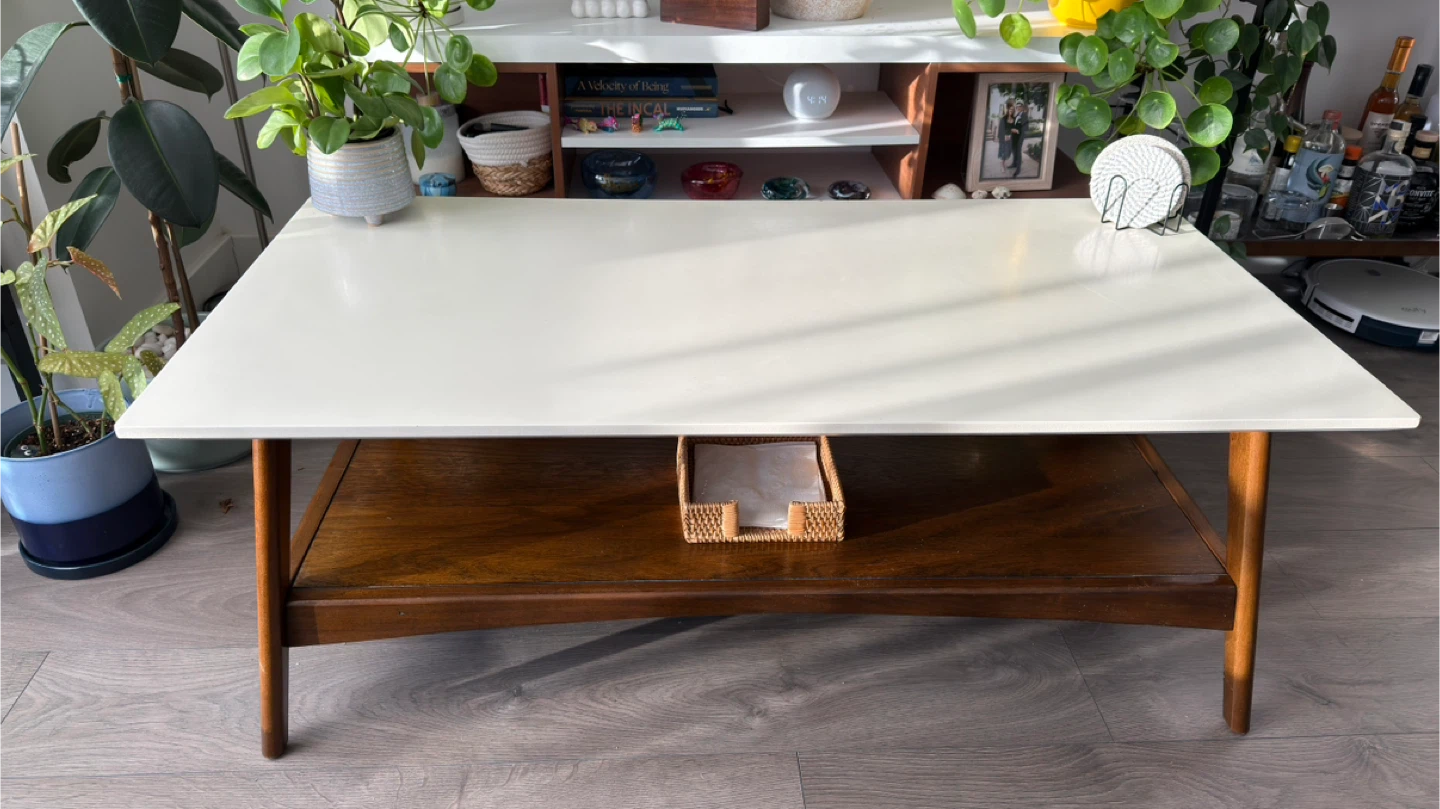 Coffee Table with Storage Shelf. Great Condition.