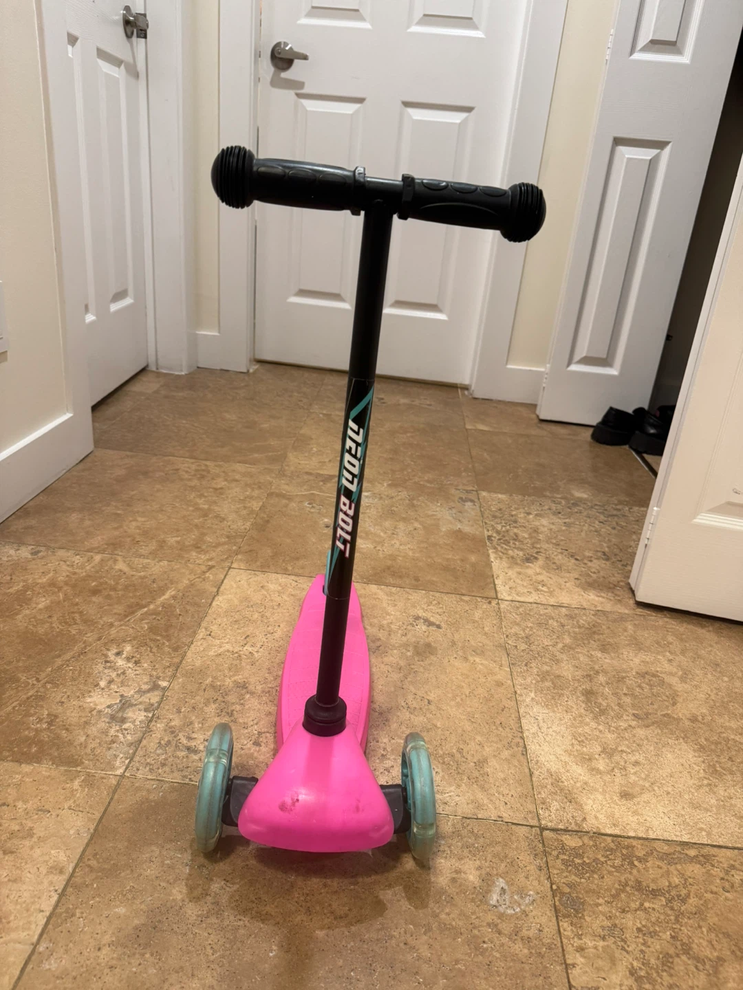 Neon Bolt Pink 3-Wheel Scooter