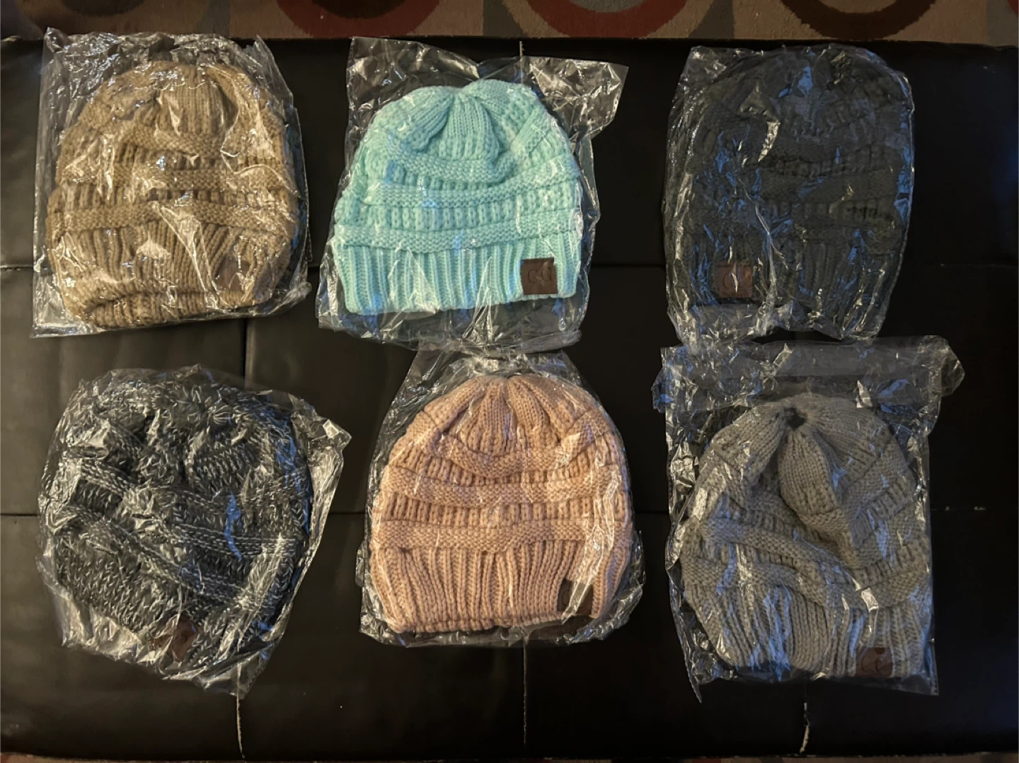Slouchy ponytail beanie hats