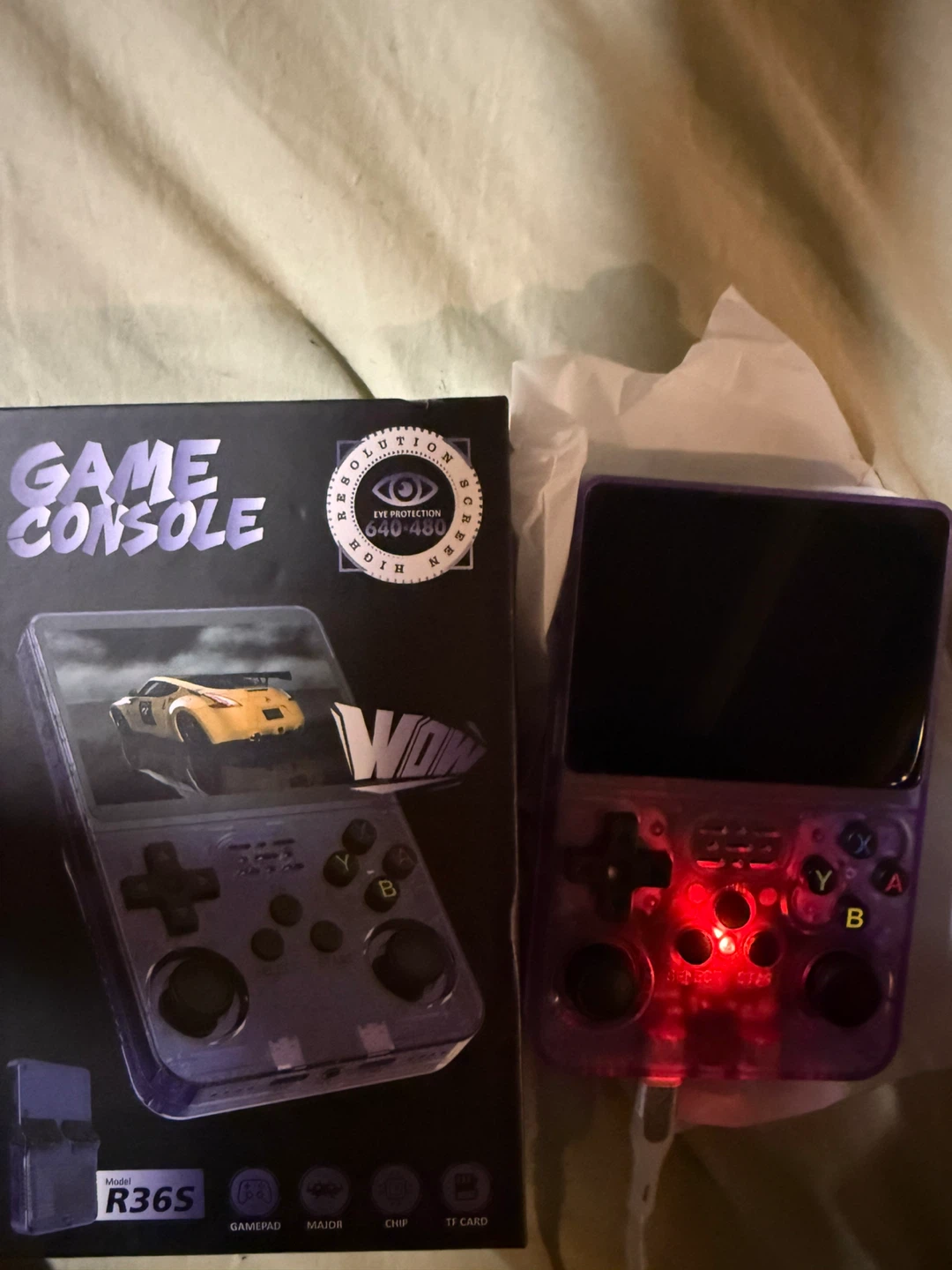 Retro Game Console R36S - Purple