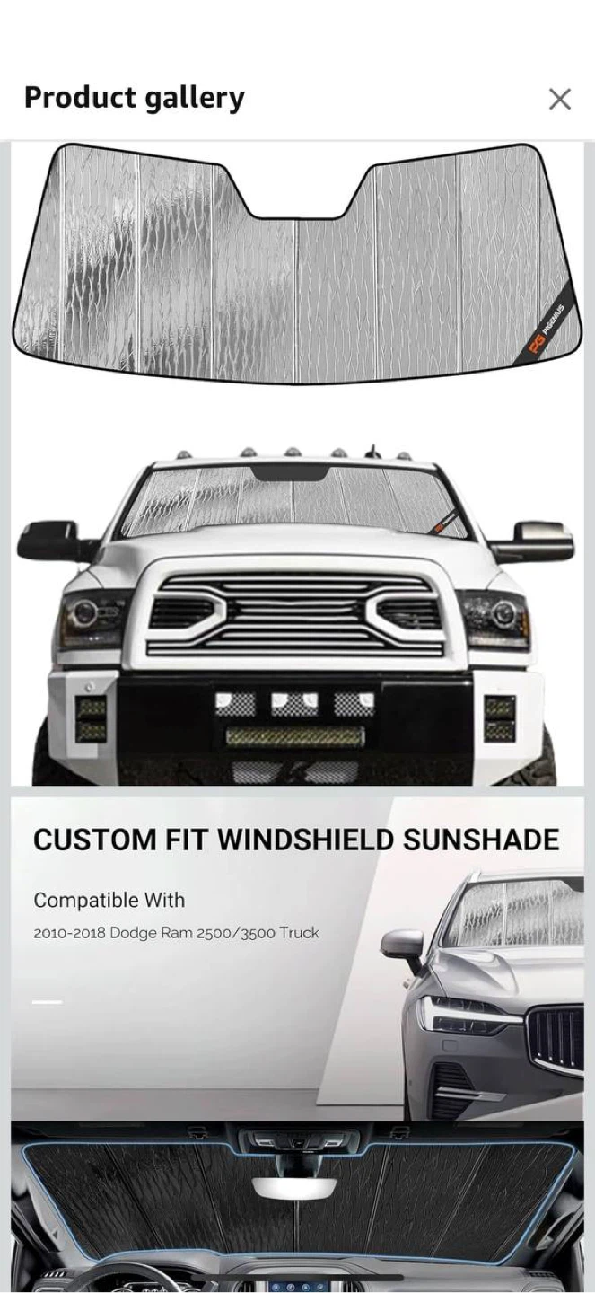 Windshield Sunshade for Dodge Ram 2500 / 3500 (2010–2018) ☀️🚗 - photo 2