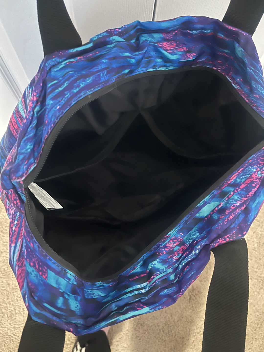 Blue and Pink Abstract Print Tote Bag Backpack - photo 2