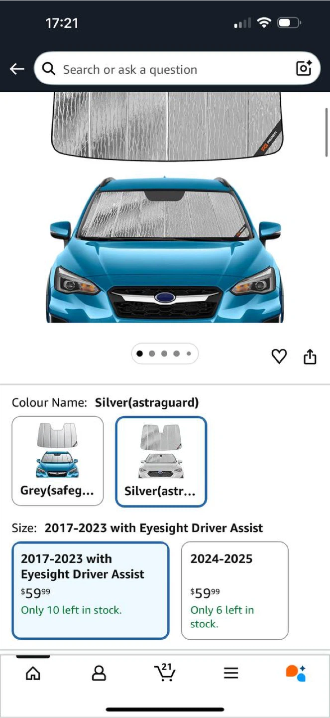 Windshield Sun Shade for Subaru Crosstrek / Impreza ☀️🚗 - photo 3
