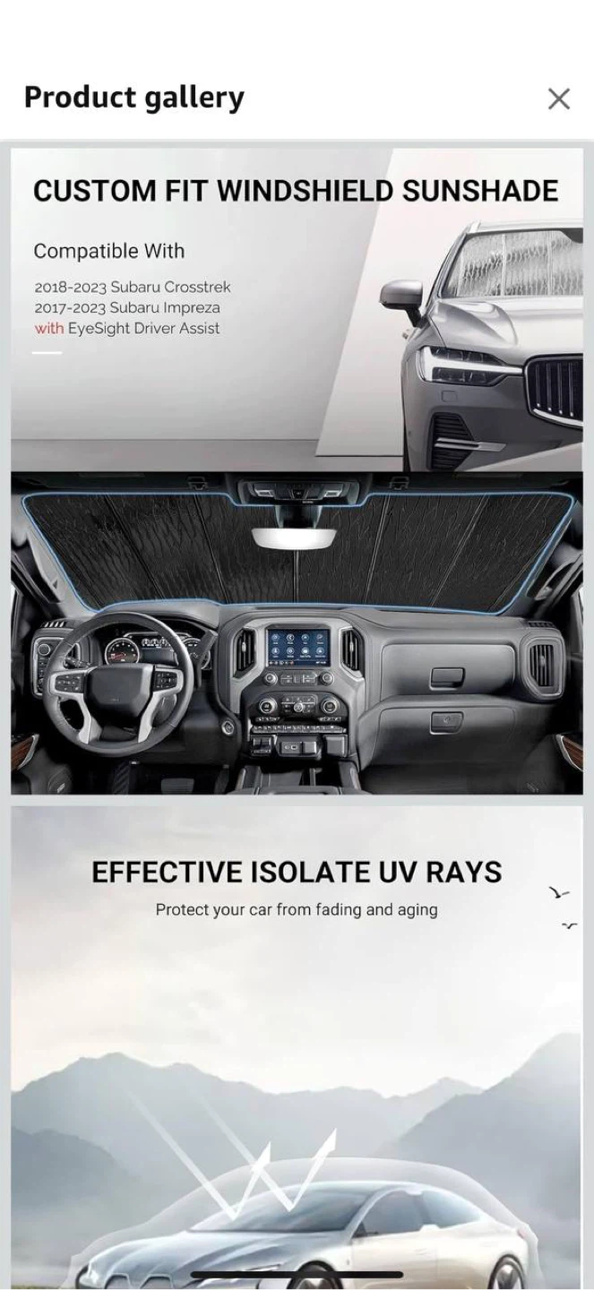 Windshield Sun Shade for Subaru Crosstrek / Impreza ☀️🚗 - photo 2