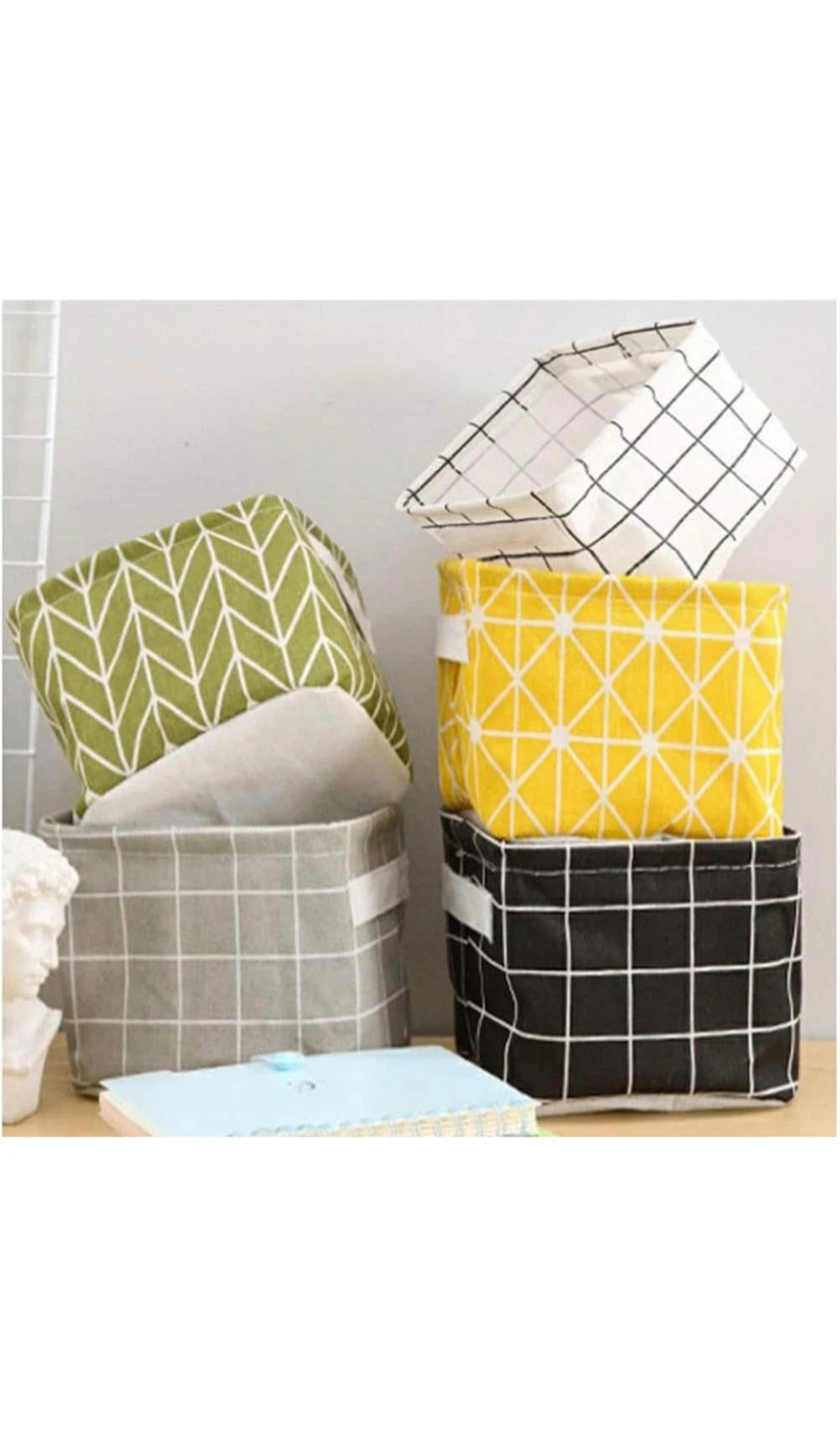 Fabric Storage Baskets (Set of 5) - Assorted Patterns - photo 3