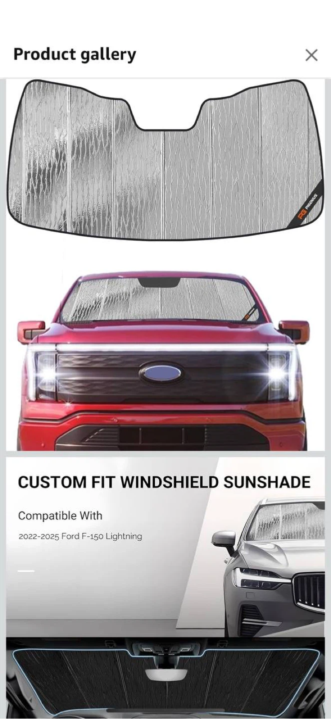 Pigenius Windshield Sun Shade – Ford F-150 Lightning 2022–2025 - photo 3