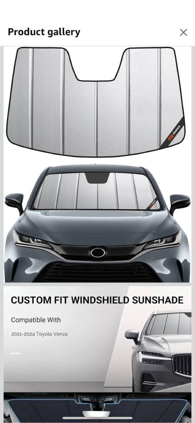 Pigenius Windshield Sun Shade – Toyota Venza 2021–2024 - photo 2