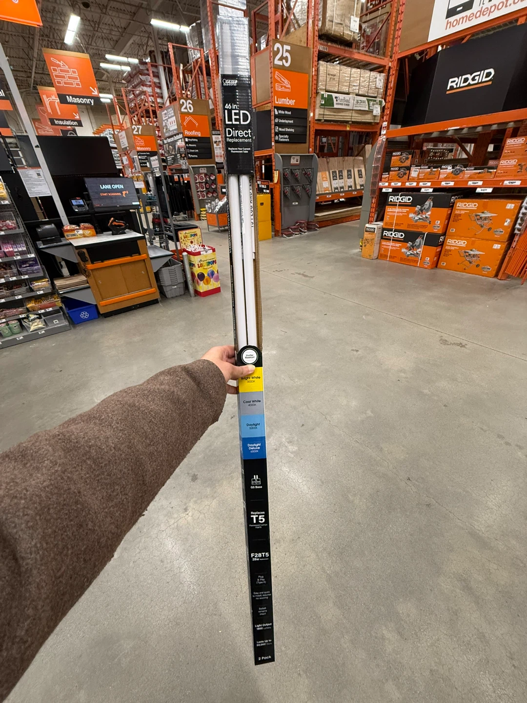46" LED Direct Replacement T5 Fluorescent Lamps - 2 Pack