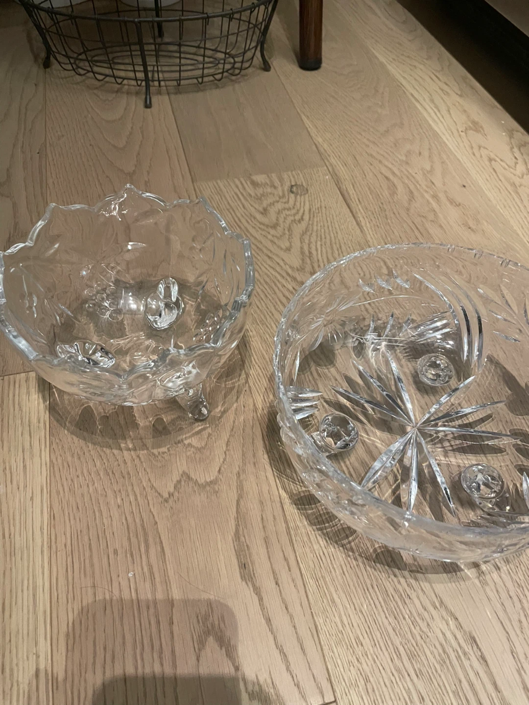 Set of 2 Crystal Glass Bowls