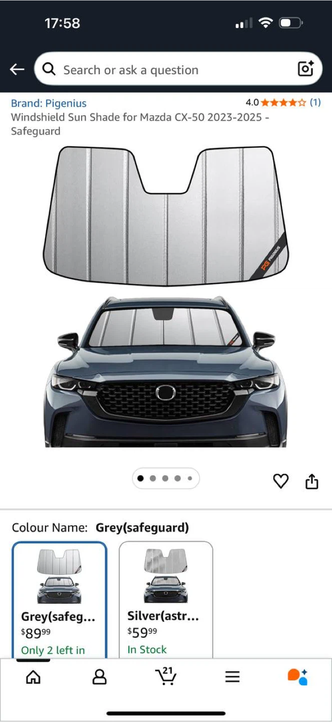 Pigenius Windshield Sun Shade – Mazda CX-50 2023–2025 - photo 3