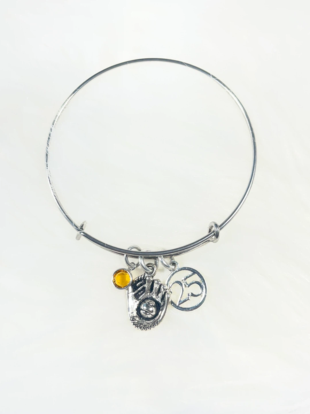 Alex and Ani Baseball Charm Bangle Bracelet