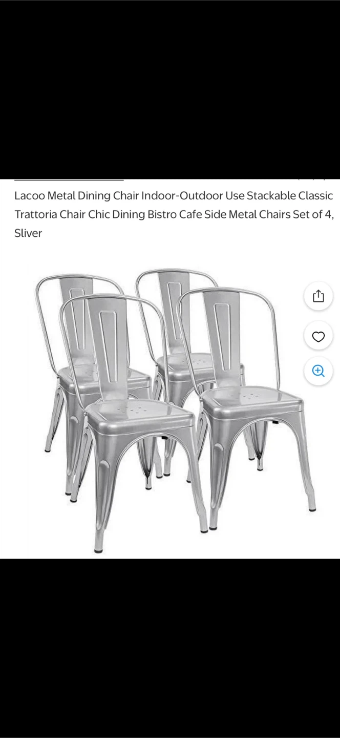 Brand new Lacoo Metal Dining Chairs - Set of 4, Silver - photo 2