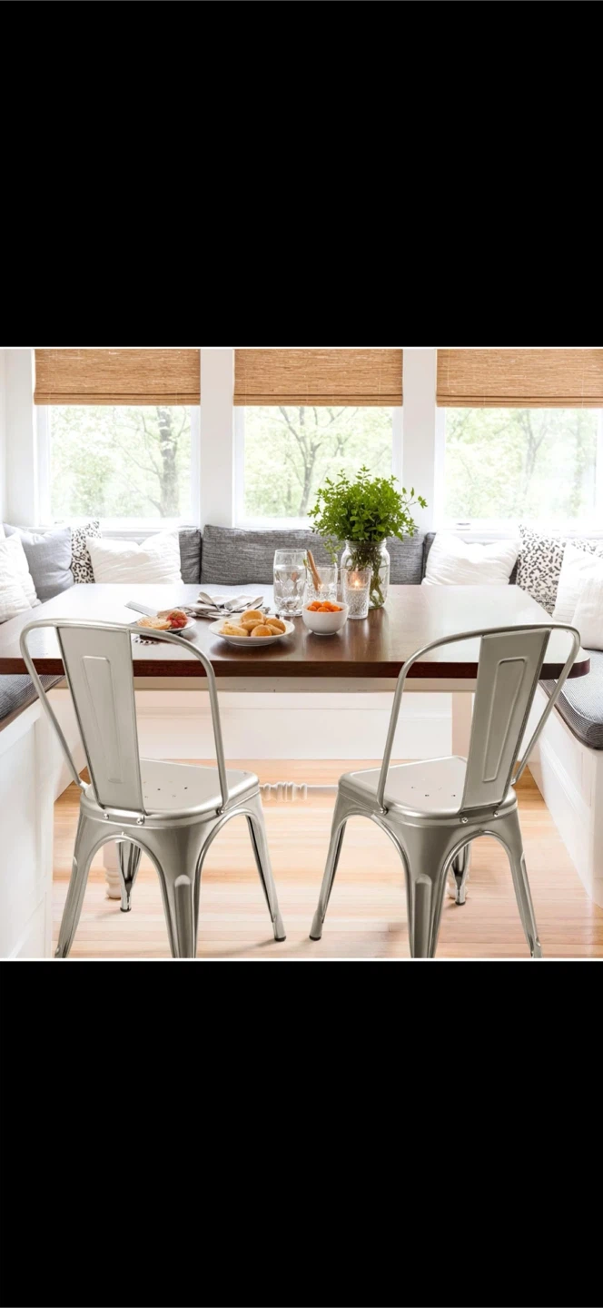 Brand new Lacoo Metal Dining Chairs - Set of 4, Silver - photo 4