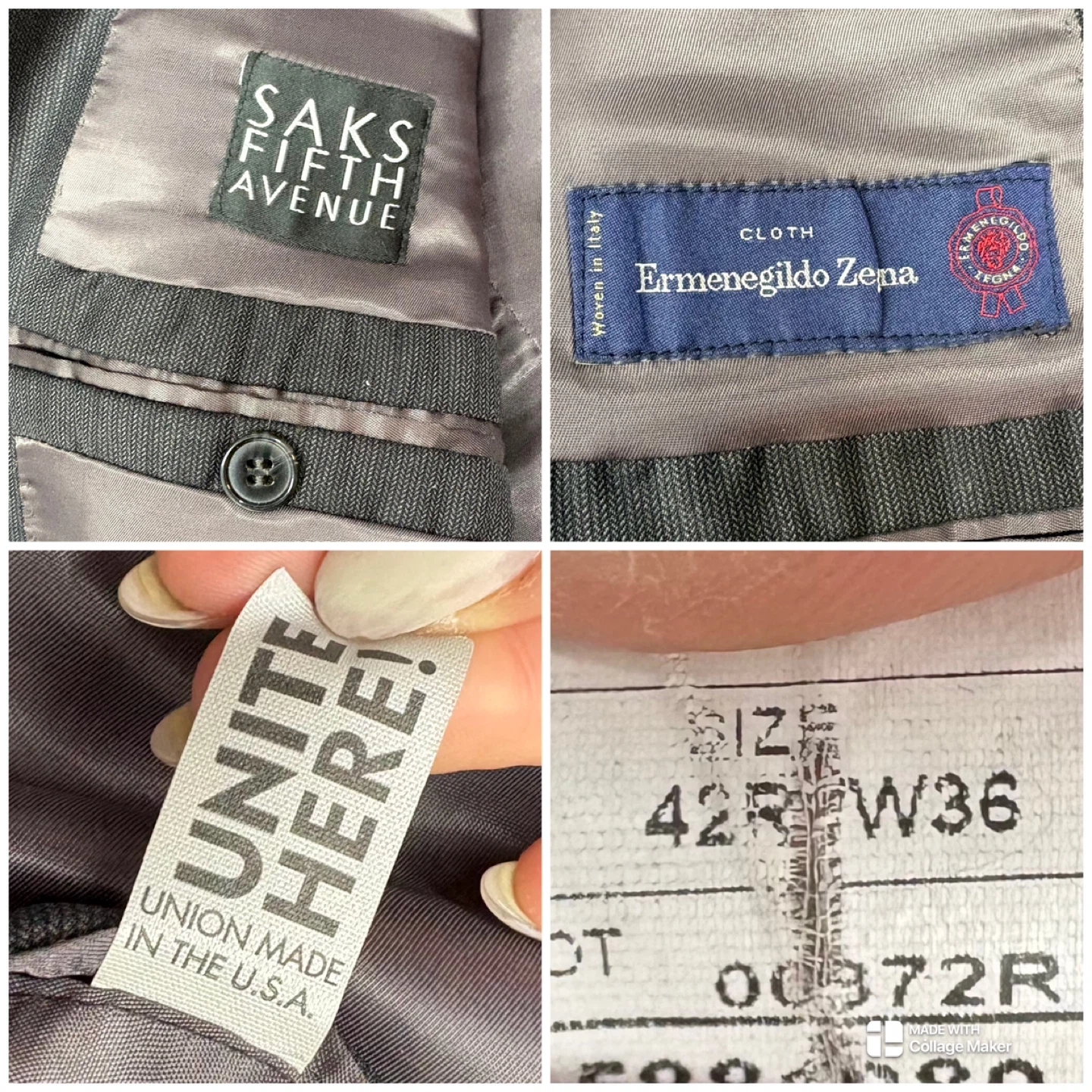 Saks Fifth Avenue Ermenegildo Zegna Wool Silk Blend Suit 42R - photo 5