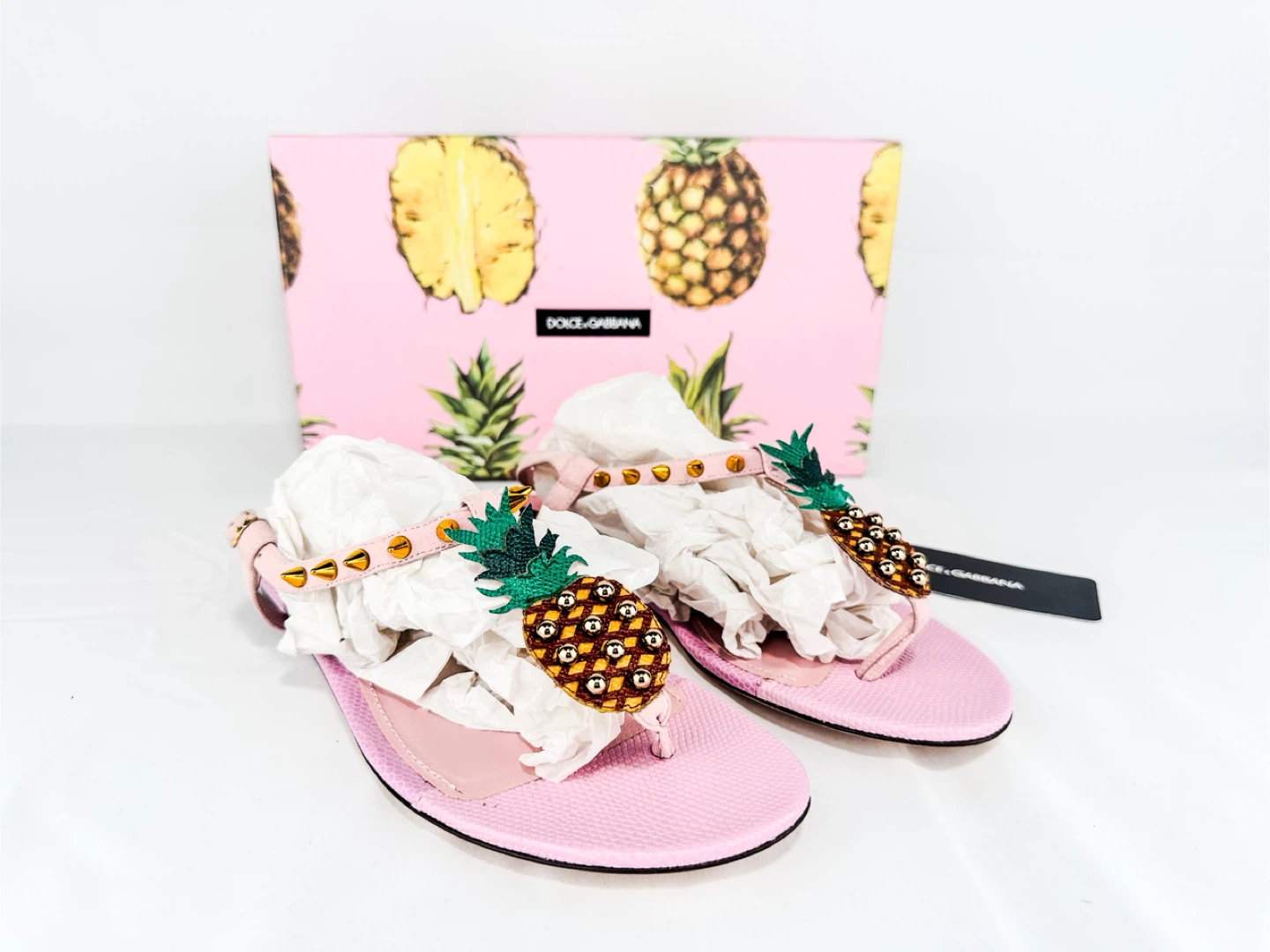 Dolce & Gabbana Pineapple Collection Sandals 40 EU NWT
