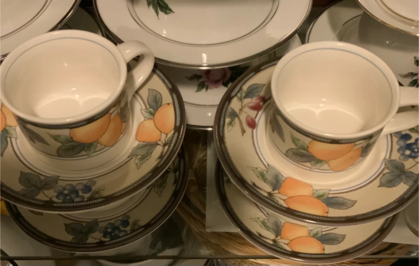 Set of 4 Fruit Pattern Espresso Cups and Saucers - photo 2