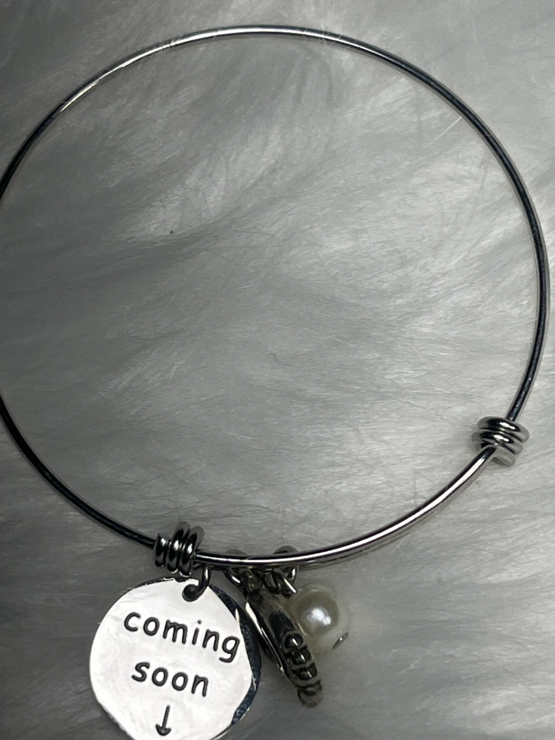 Pregnancy Announcement "Coming Soon" Charm Bracelet - photo 4