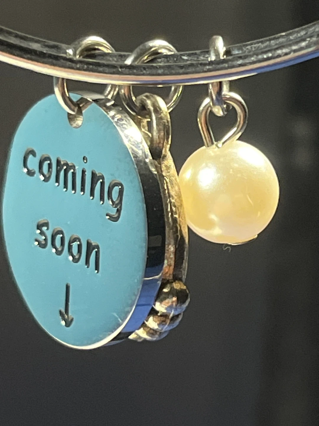 Pregnancy Announcement "Coming Soon" Charm Bracelet