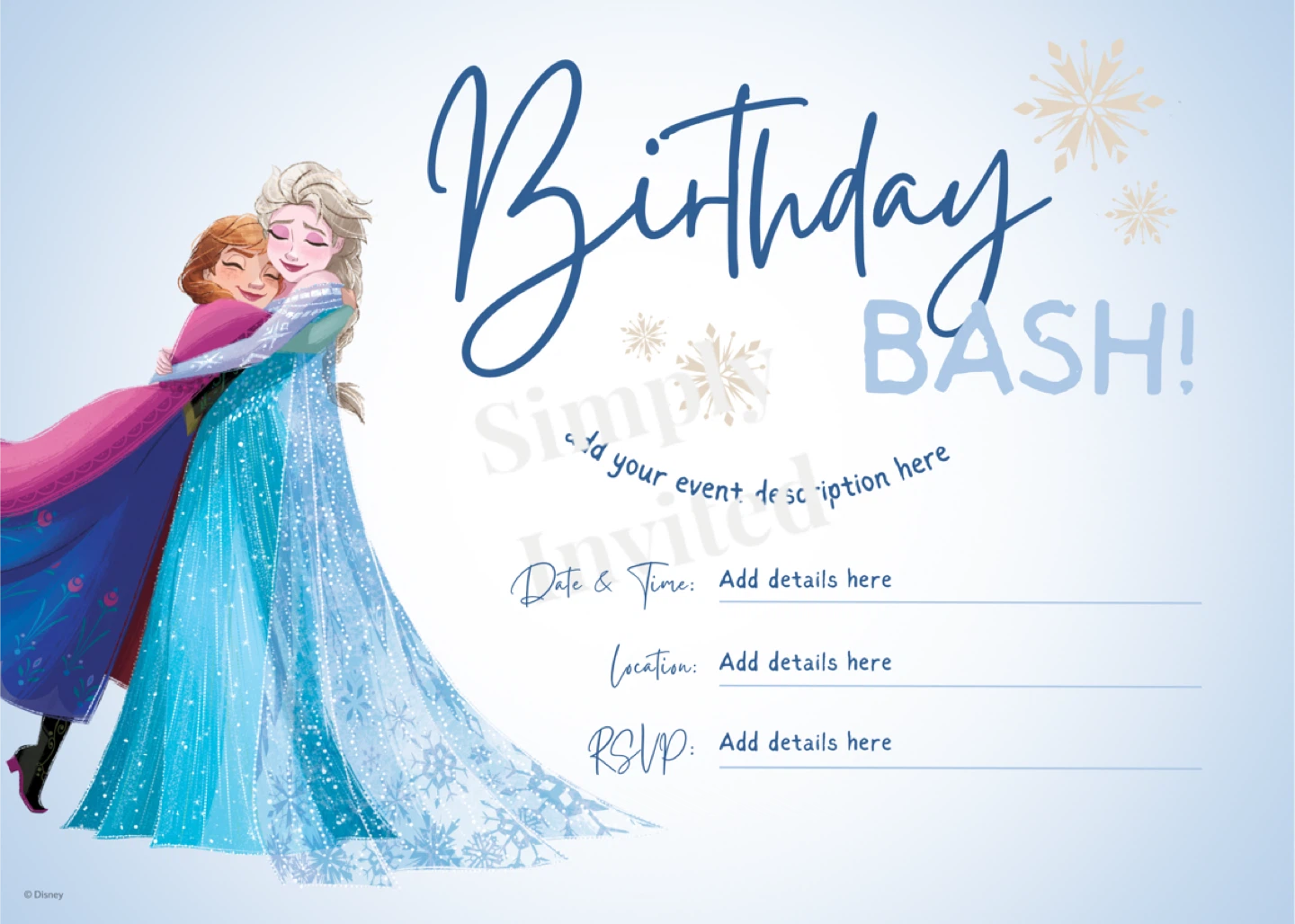 Frozen-Inspired Princess Birthday Invitation (digital)