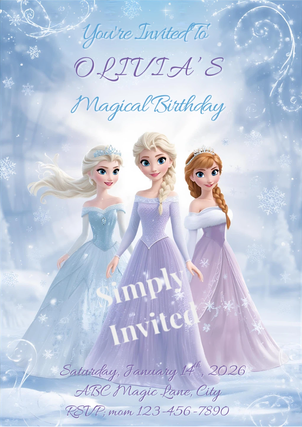 Frozen-Inspired Princess Birthday Invitation (digital) - photo 4