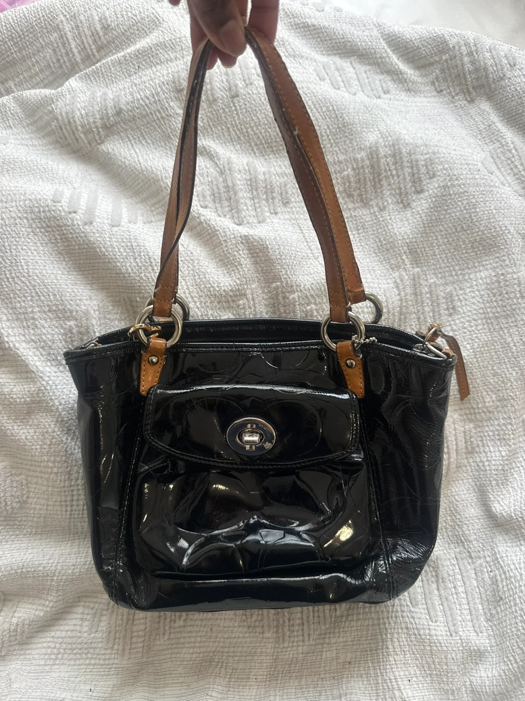 Coach Black Patent Shoulder Bag - photo 4