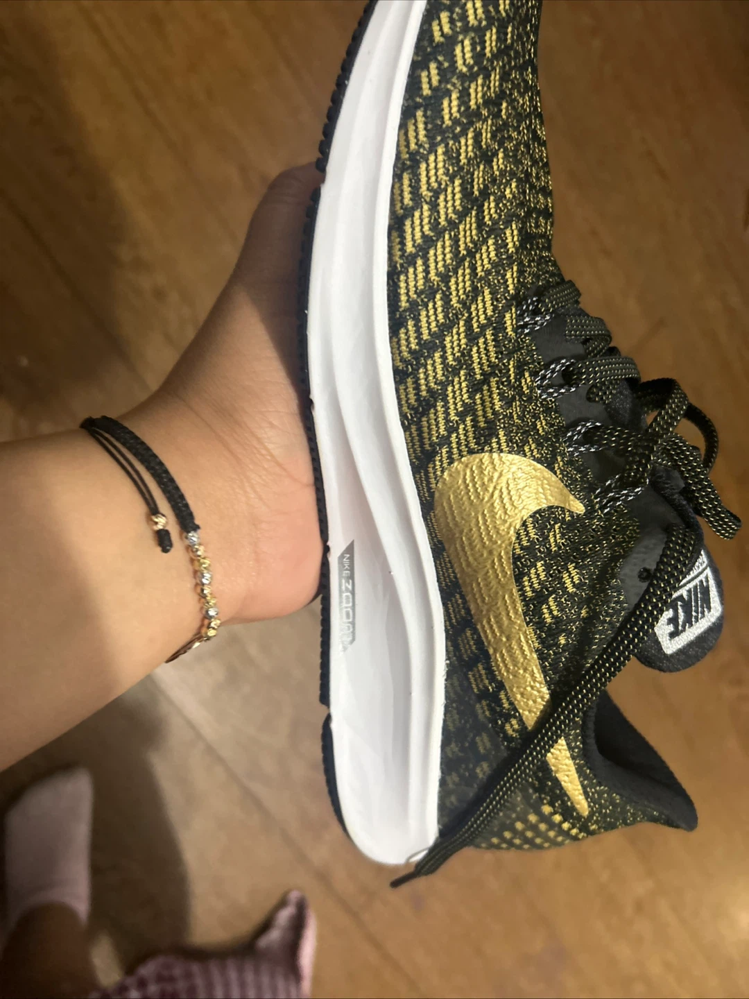 Nike Air Zoom Pegasus 35 Running Shoes Black Gold - photo 2