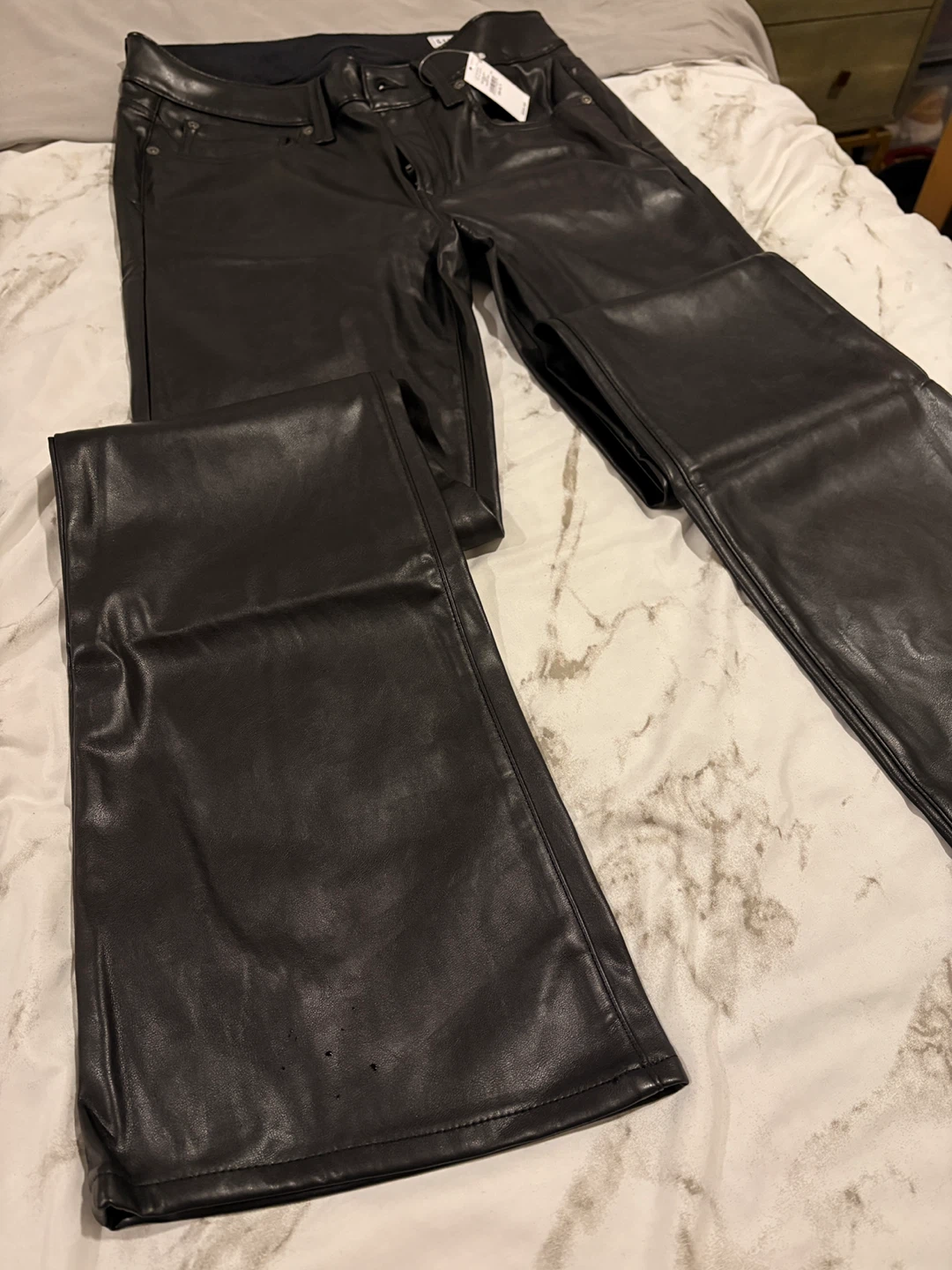 GAP Black Long & Lean Faux Leather Pants Size 28/6T - photo 3