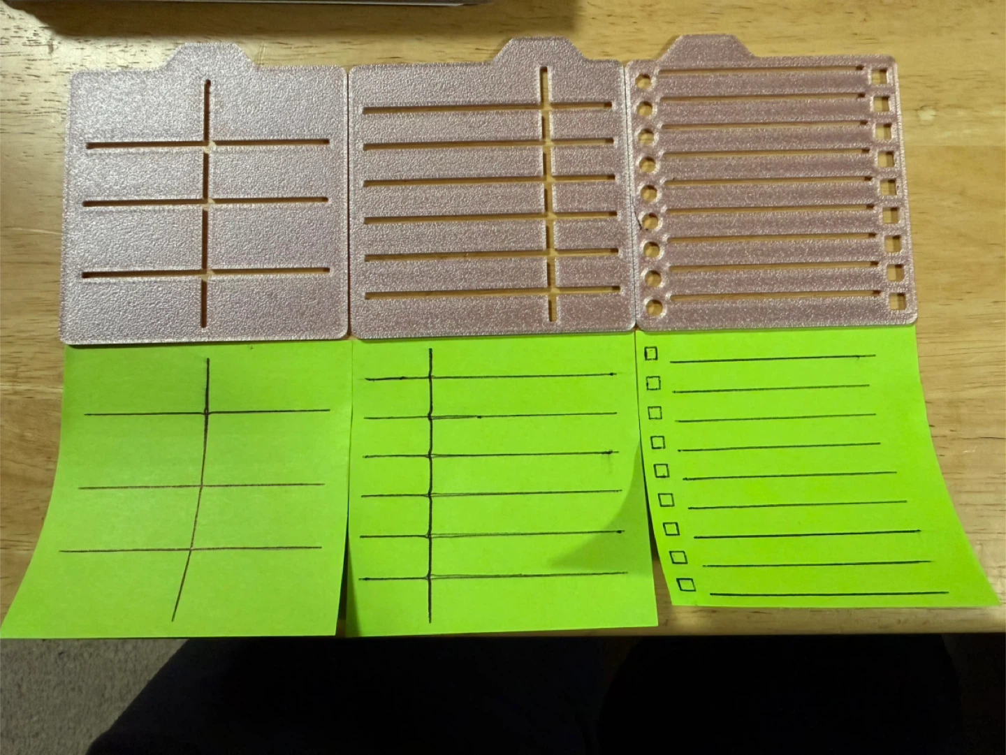 Set of 3 post-it note / sticky note stencils