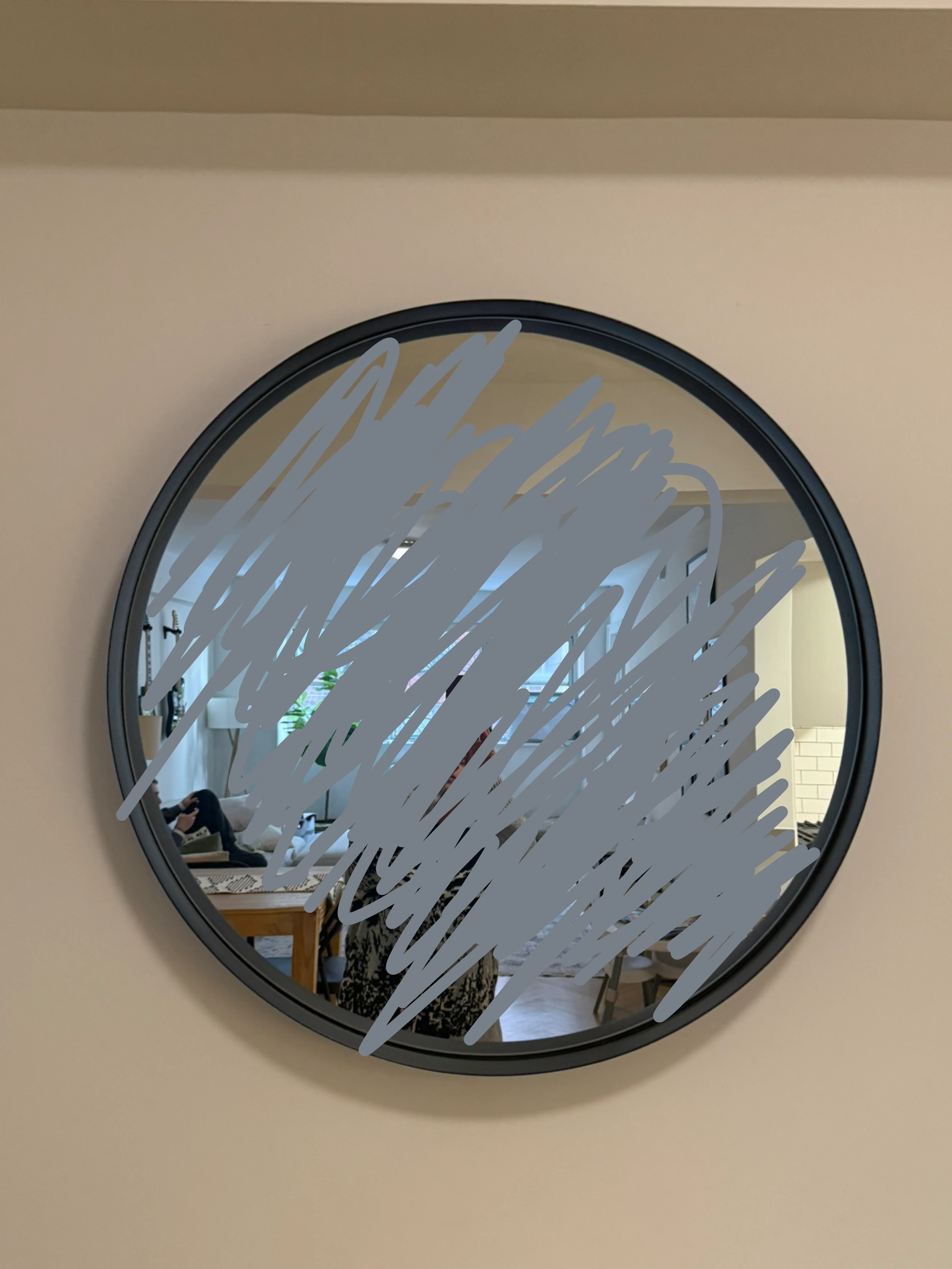 30 in Round Mirror with Black Metal Rim - photo 2