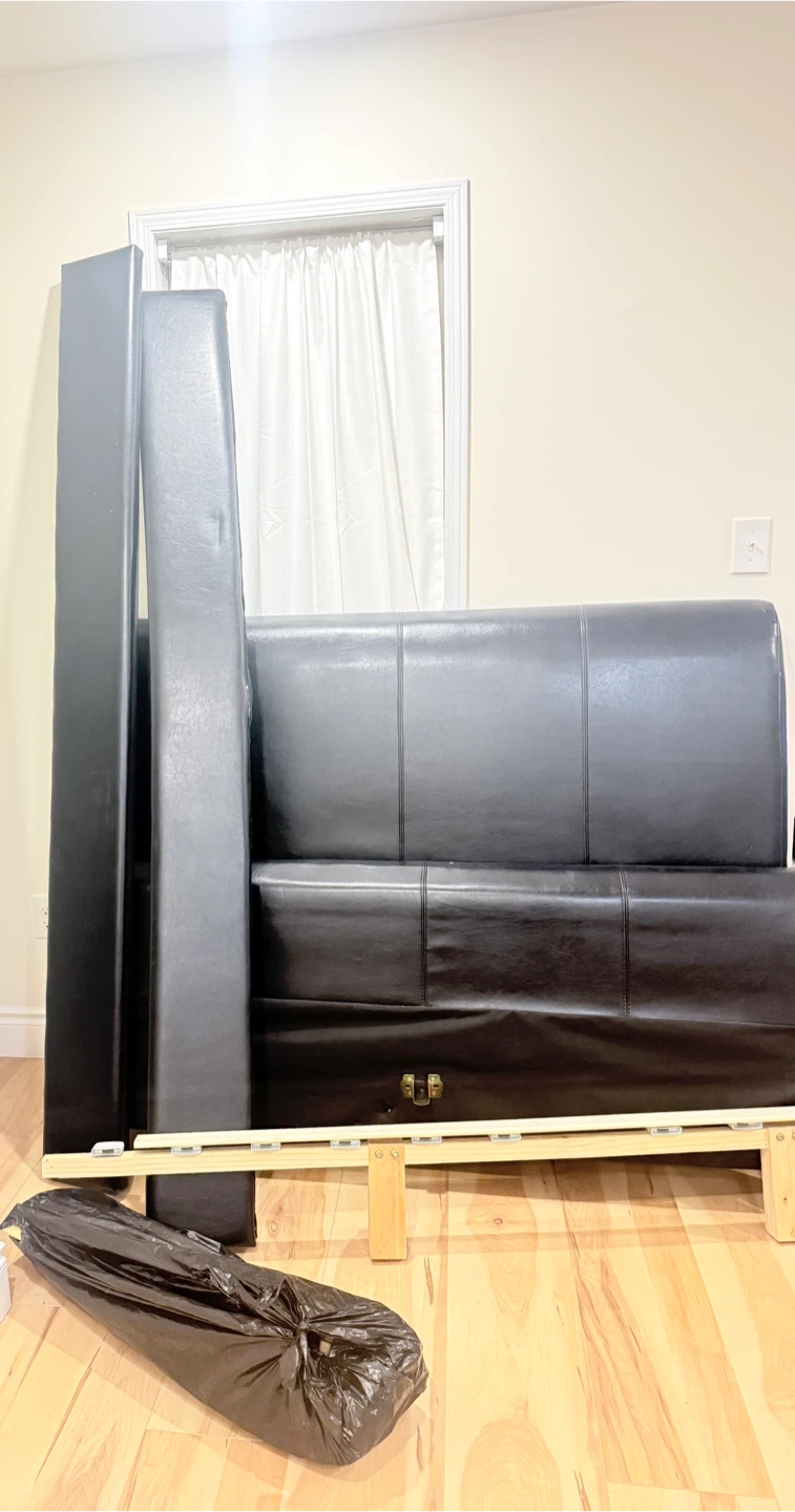 Black Faux Leather Headboard - photo 2