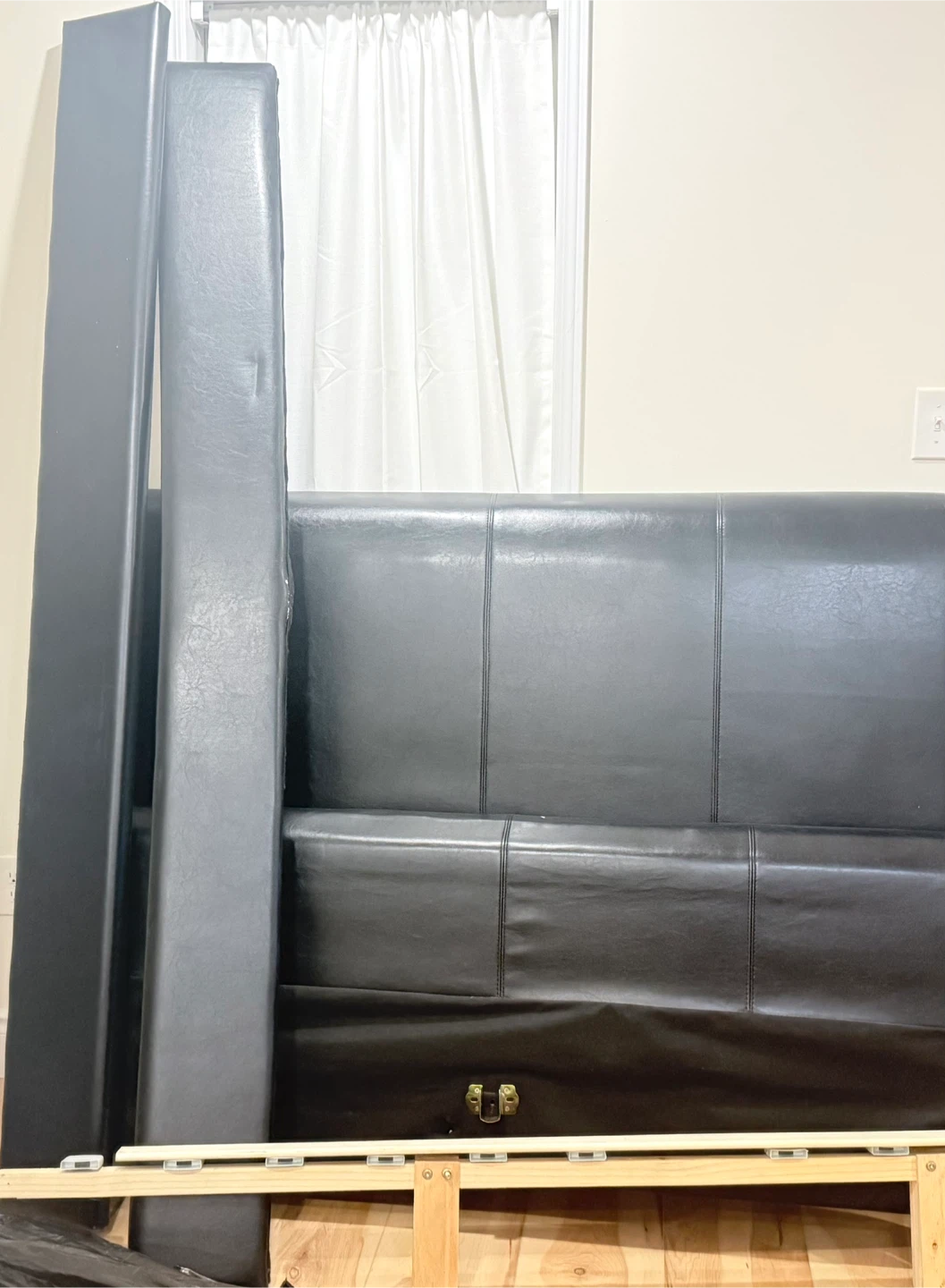 Black Faux Leather Headboard - photo 3