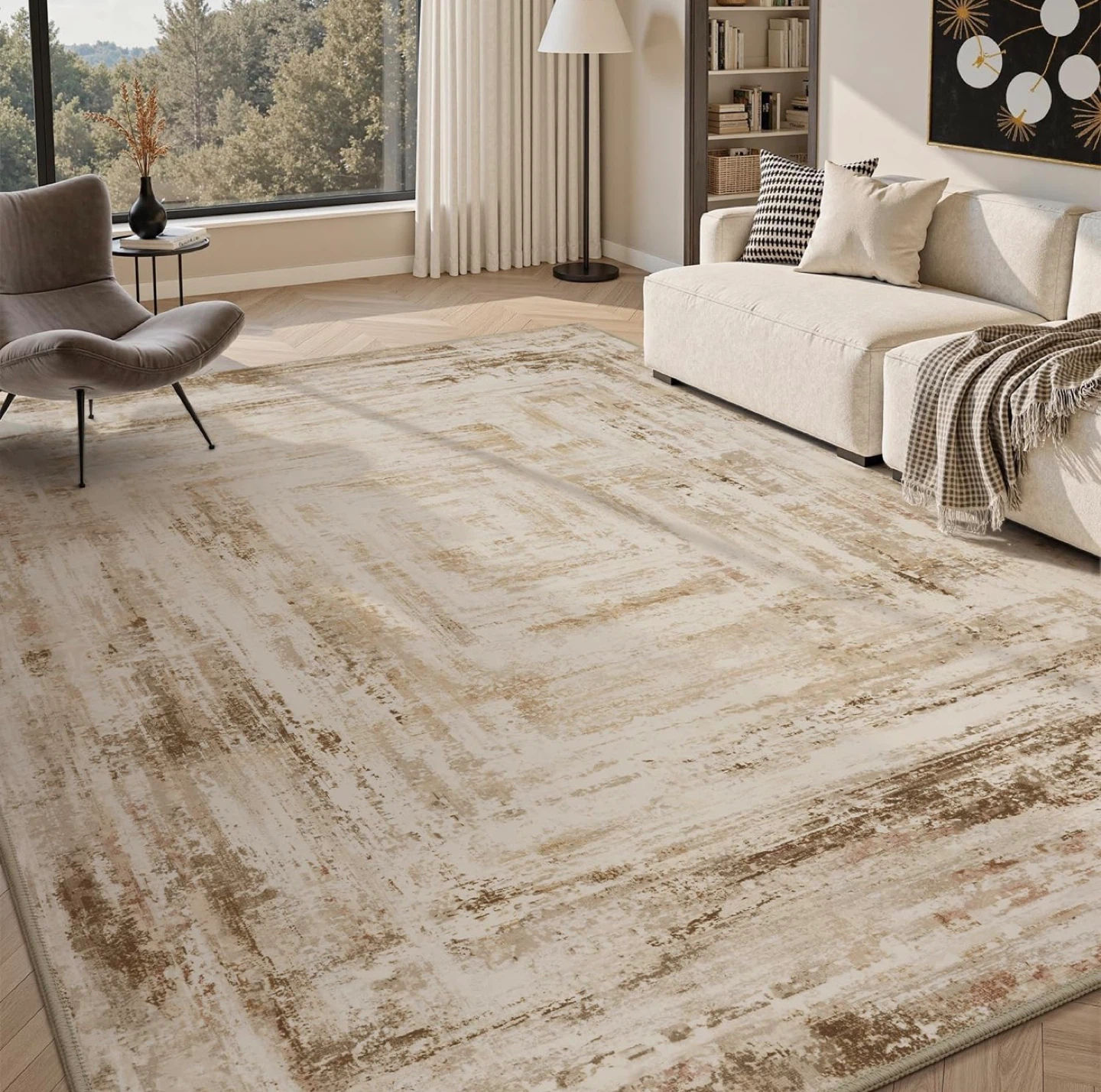 Distressed Area Rug 9ft x 12ft