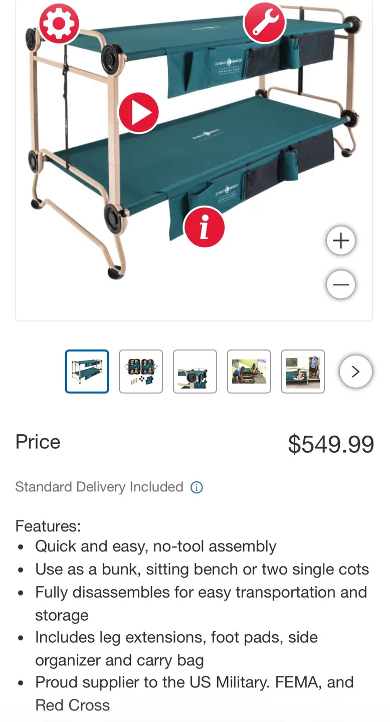 Disc-O-Bed XL Stackable Cot Bundle - photo 5