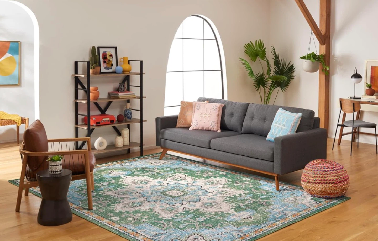 Green and Blue Medallion Area Rug - photo 3