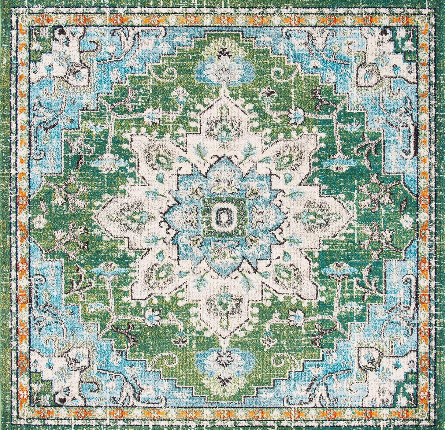 Green and Blue Medallion Area Rug - photo 4