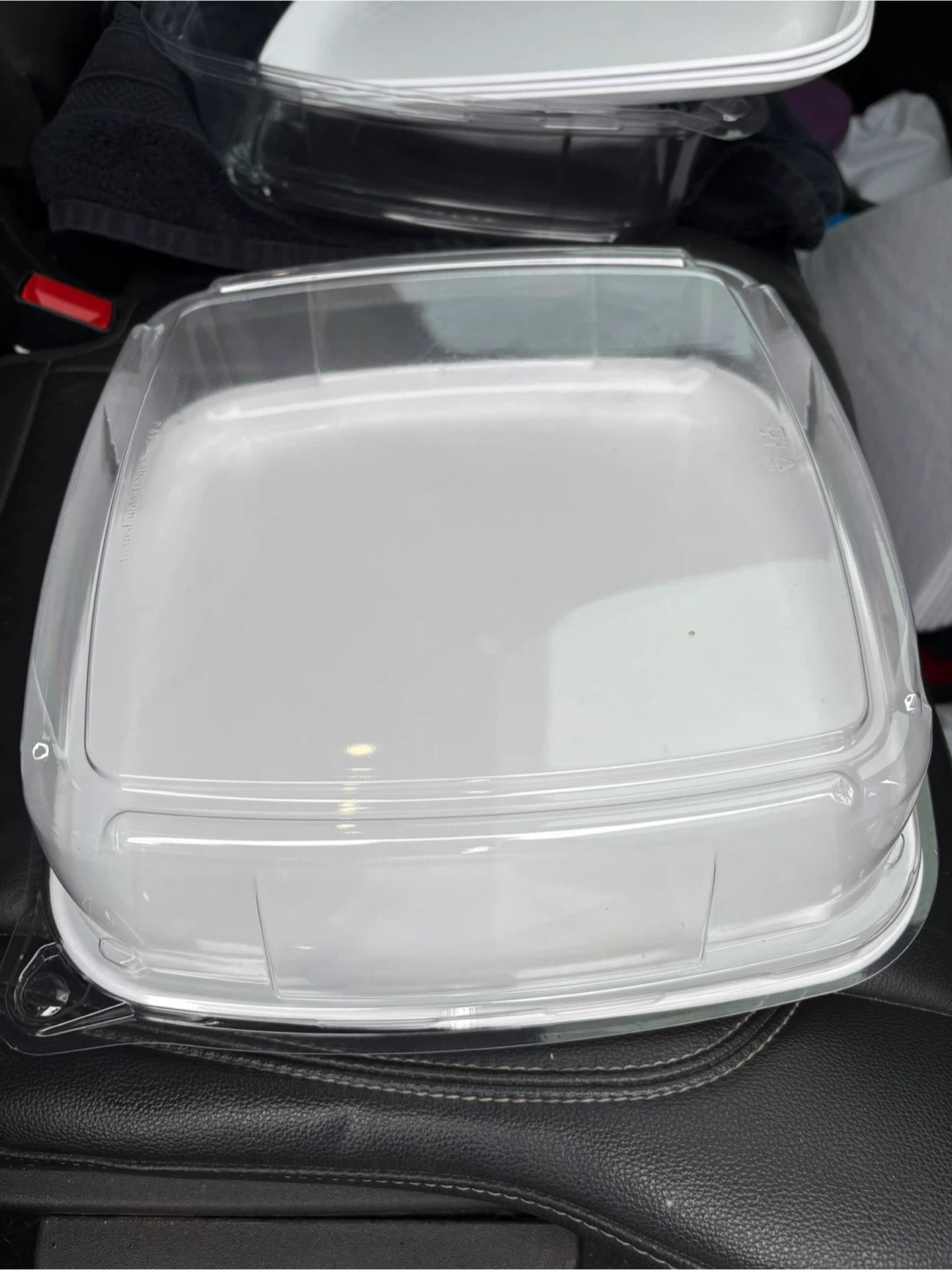 White Square Serving Platter with Clear Lid