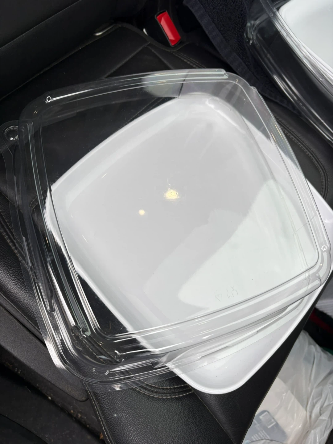 White Square Serving Platter with Clear Lid - photo 3