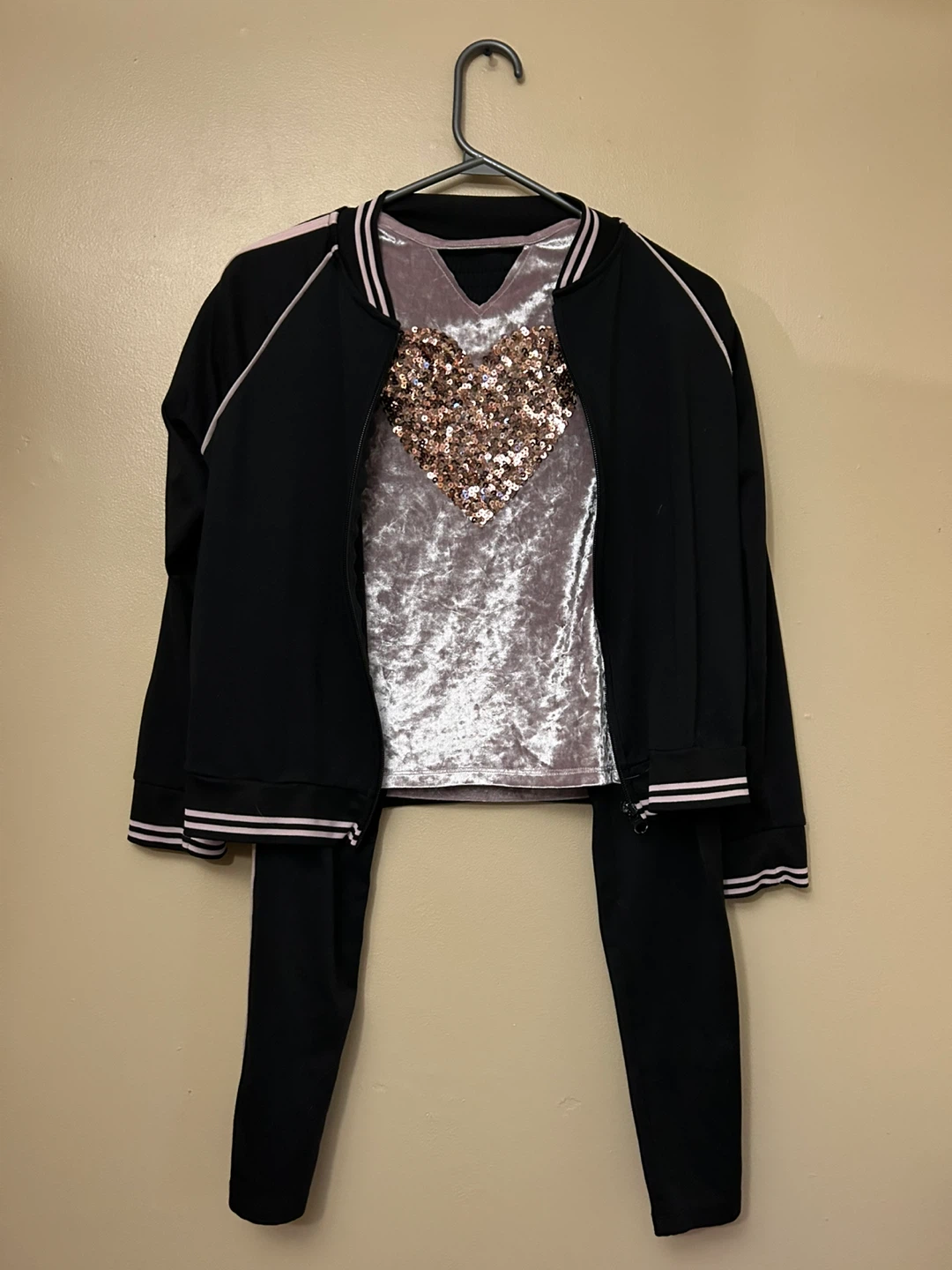 3PC Black & Pink Track Suit Kids Size 10/12