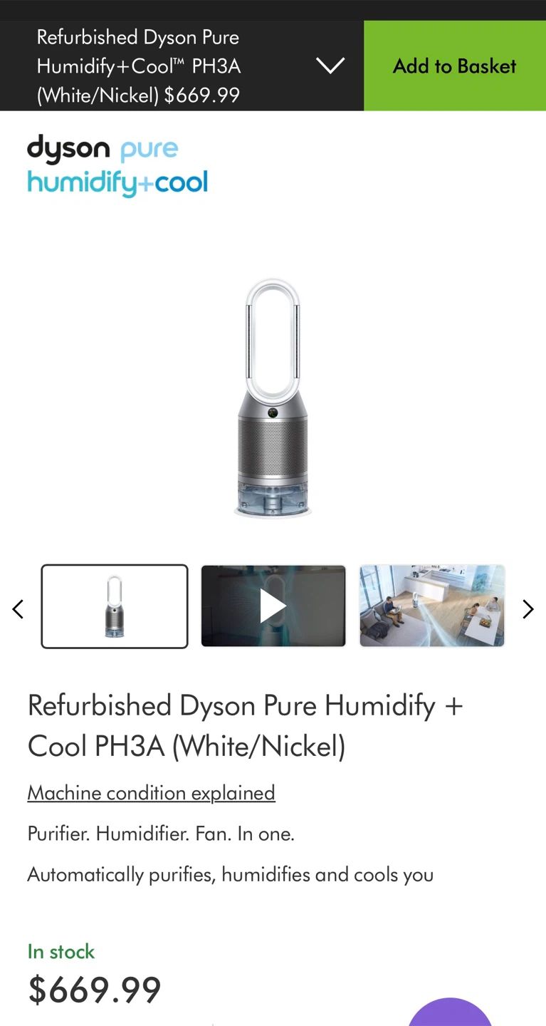 Dyson Pure Humidify + Cool Air Purifier