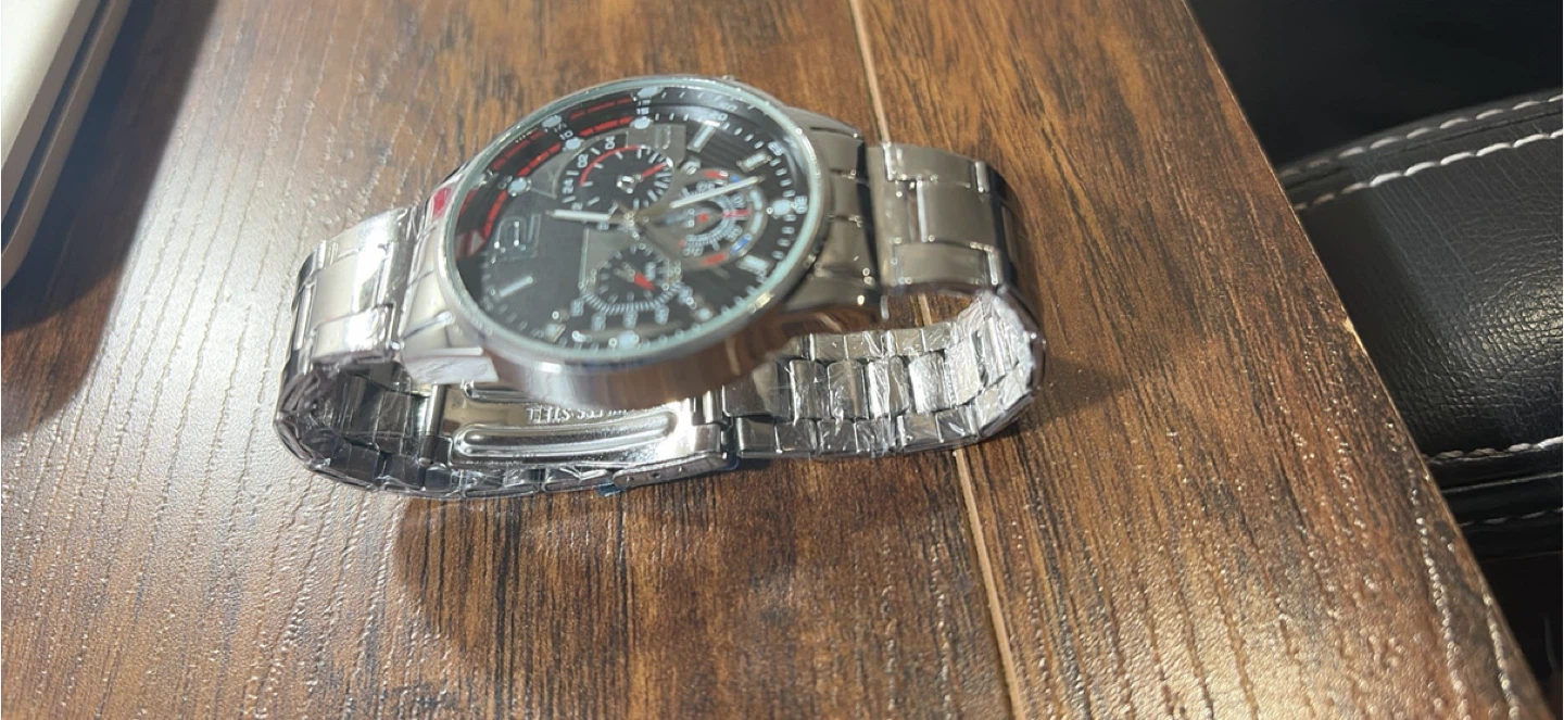 Men's Silver Stainless Steel Chronograph Watch - photo 3